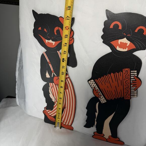 Beistle Scat Cats Cutouts Lot Of Three 1941, 2012 Remake Kitschy Fall Halloween - Picture 14 of 15